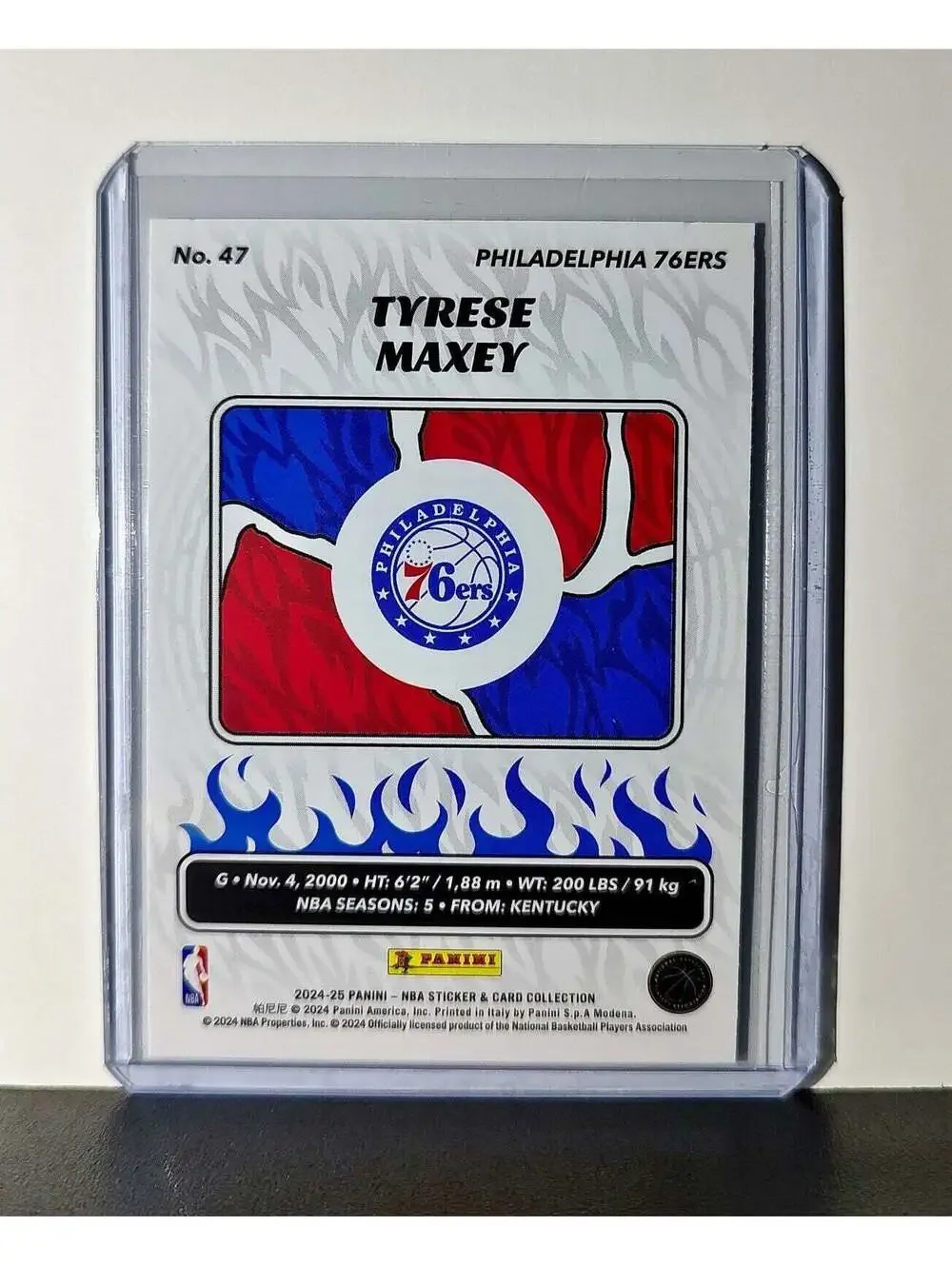 Tyrese Maxey 2024-25 Panini NBA #47 Sticker Card Philadelphia 76ers
